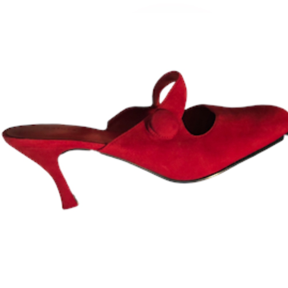 NATURALIZER‎ - Women’s Red Suede Leather Mary Jane Mule Slides Pump - Size 8M - Picture 2 of 15